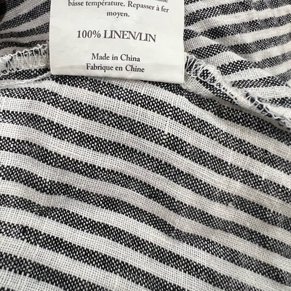Striped 100% linen dress - Picture 3 of 5